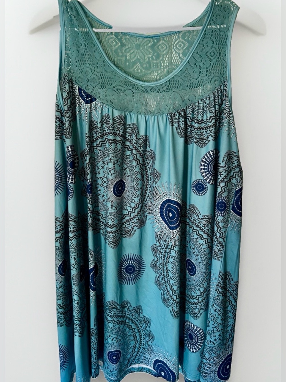 Sleeveless Boho Plus Turquoise Summer Dress